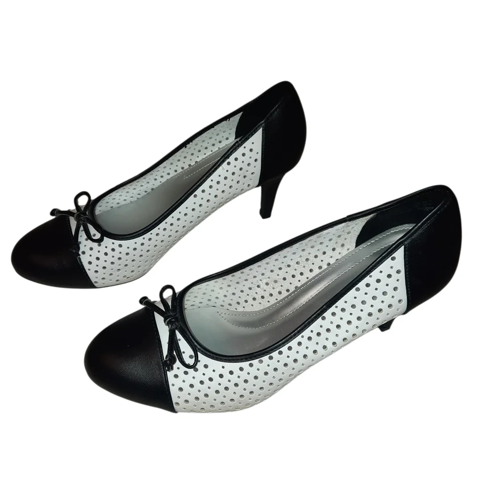 Comfort Plus by Predictions Black and White Heels